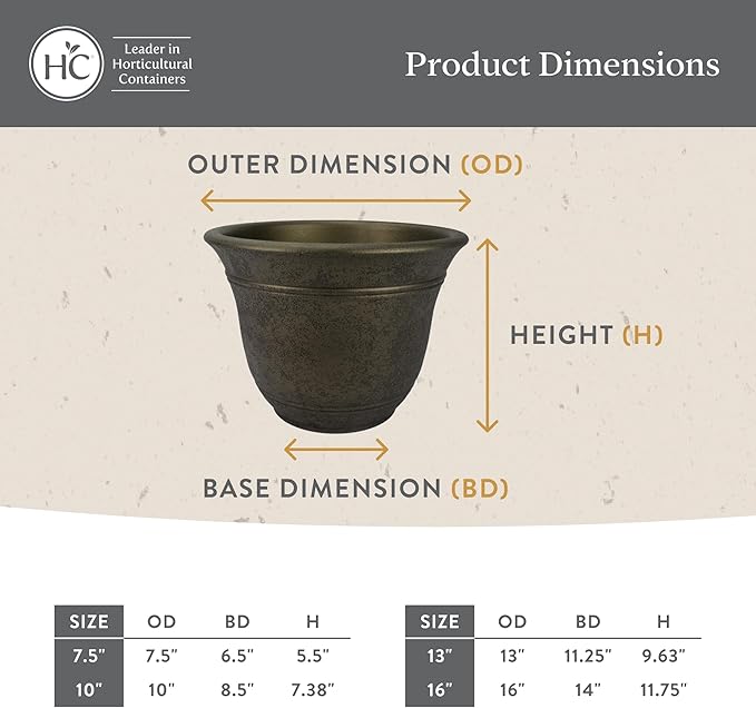 The HC Companies Sierra Round Self-Watering Pot - Image 6