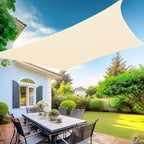 KANAGAWA Sun Shade Sail Curved 16'X20' Cream Rectangle Outdoor Shade Cover UV by KANAGAWA