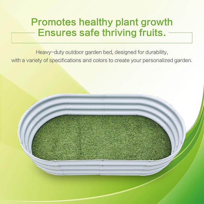 Gardmax Galvanized Raised Garden Bed, Lightweight Planter Boxes Outdoor - Image 6