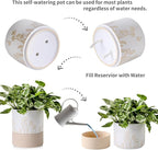Nihow Self Watering Plant Pot: 6 Inch Ceramic Planter - Image 3