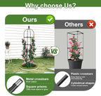 2 Pack Garden Obelisk Trellis, Metal Covered Plastic Coating Rustproof Heavy - Image 3