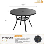 VICLLAX 41.2"x 28" Outdoor Round Patio Table - Image 3