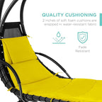 Best Choice Products Outdoor Hanging Curved Steel Chaise Lounge Chair Swing - Image 5