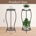 Plant Stand Indoor Outdoor, 2 Tier Metal Tall Plant Stand, Flower Pot Stand - Image 3
