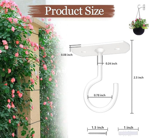 30Pack Ceiling Hooks Bulk for Hanging Plants 2.5in White - Image 2