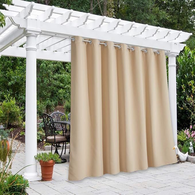 NICETOWN Outdoor Curtains for Patio W100 x L84 inch 2 Pieces, Sun Blocking by NICETOWN