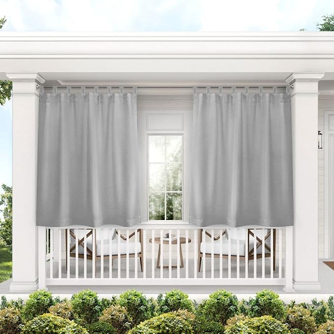 Exclusive Home Cabana Solid Indoor/Outdoor Light Filtering Hook-and-Loop Tab by TownCountryLiving