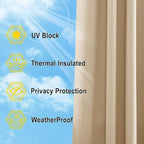 NICETOWN Outdoor Curtains for Patio Waterproof 95" L, UV & Privacy Protection - Image 6