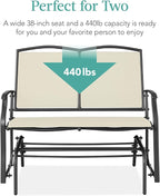 Best Choice Products 2-Person Outdoor Patio Swing Glider Steel Bench Loveseat - Image 6