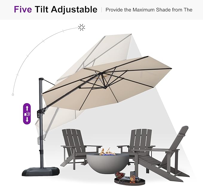 PURPLE LEAF 11 Feet Patio Umbrella - Image 7