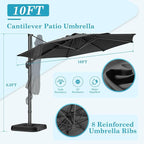HOTEEL10x10ft Patio Umbrella Cantilever Umbrellas - Image 6