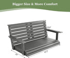 Poly Lumber 2-Seat Porch Swing, HIPS 4.5-Feet Bench Swing - Image 6
