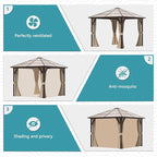 Aoxun 10FT x 10FT Gazebo Single Polycarbonate Top, Outdoor Polycarbonate Frame - Image 4