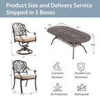 9-Piece Cast Aluminum Patio Furniture, Outdoor Dining Sets - Image 7