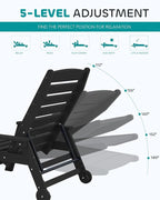 SERWALL Patio Chaise Lounge Chair Set of 2, Poly Lounge Chair - Image 4