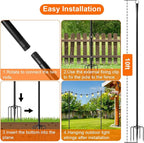 6 Pack 9FT String Light Poles for Outdoor, Metal Lights Hanging Pole Outside - Image 7