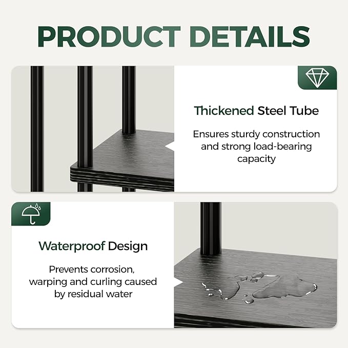 Bamworld Black Plant Stand Indoor 5 Tier Plant Shelf - Image 6