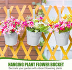 OBTANIM 12 Pack Metal Hanging Flower Pots Railing Planter Outdoor Fence Hanging - Image 4