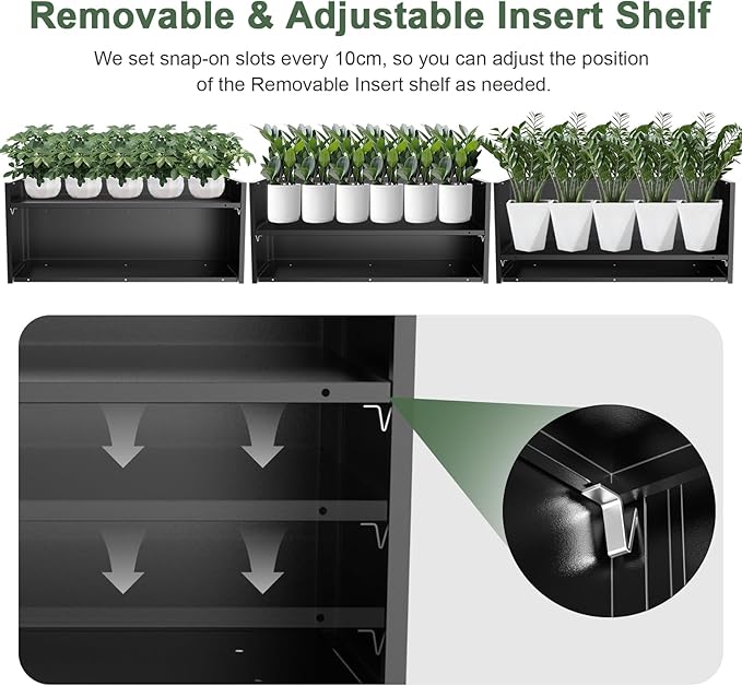 Metal Large Planter Box 15" W x 38" L x 16.25" H, Heavy Duty Tall Rectangle - Image 4