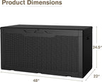 JUMMICO 100 Gallon Resin Deck Box, Waterproof Outdoor Storage Box - Image 4