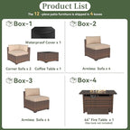 Aoxun 12 Piece Patio Furniture Set - Image 5