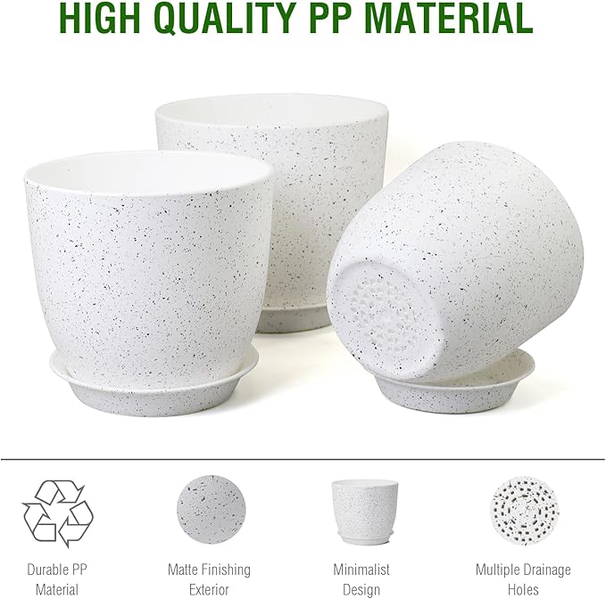 10/9/8 inch Medium Plant Pots, Flower Pots - Image 4