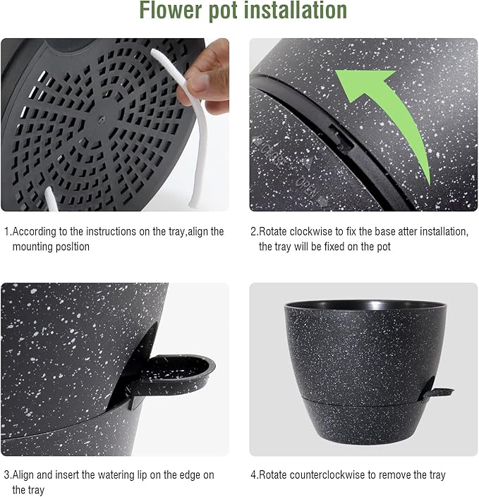 12/10/9 inch Large Self Watering Pots, Plant Pots - Image 4