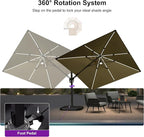 PURPLE LEAF 10 Feet Patio Umbrella Outdoor Cantilever Solar Powered LED Swivel - Image 8