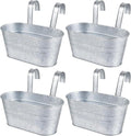 OBTANIM 4 Pack Metal Hanging Flower Pots Iron Railing Planter Outdoor Fence by OBTANIM