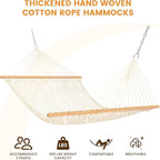 Lazy Daze Hammocks Double Rope Hammock, 2 Person Traditional Outdoor Hand Woven - Image 2
