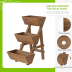 3-Tiers Wooden Raised Garden Bed Planter Box Flower Pots Vertical Garden - Image 4