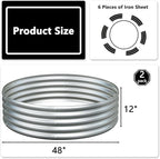4x4x1ft Galvanized Round Raised Garden Bed, Outdoor Planter Box Metal Patio Kit - Image 2