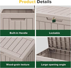 46 Gallon Outdoor Deck Box, Lockable Waterproof Outdoor Storage Boxes - Image 3