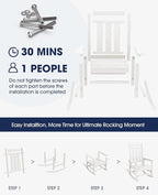 KINGYES Oversized Outdoor Rocking Chair Set of 6, All-Weather Patio Rocking - Image 5