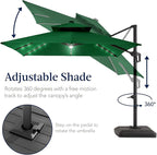 Best Choice Products 12x12ft LED Cantilever Patio Umbrella w/Base Included & - Image 5