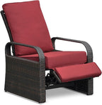 Outdoor Recliner, Outdoor Resin Wicker Patio Recliner Chair - Image 7