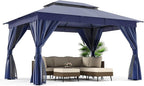 LAUSAINT HOME Semi-Permanent Outdoor Patio Gazebo 10'x13', Heavy Duty Party - Image 4