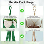 USLAI Macrame Plant Hanger Indoor Outdoor, Fits 3 to 6.5 inch Pots, Hanging - Image 2