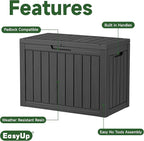 EasyUp 45 Gallon Outdoor Storage Box, Resin Waterproof UV-Resistant Deck Box - Image 4