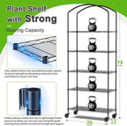 Abimars 5-Tier Greenhouse with Grow Light, Shelf Height Adjustable Metal Plant - Image 2