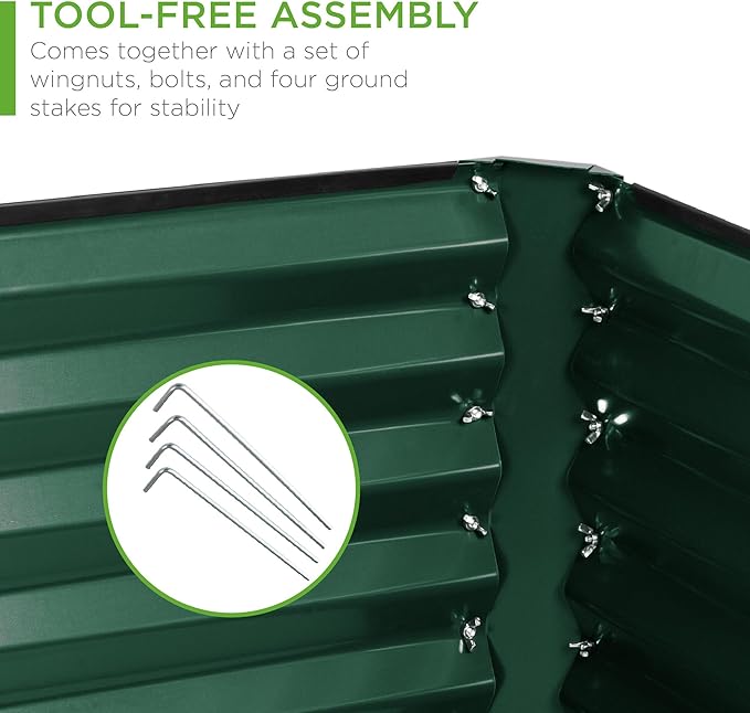 Best Choice Products 6x3x2ft Outdoor Metal Raised Garden Bed, Deep Root Box - Image 5