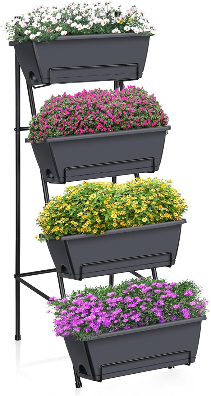 OYEAL Raised Garden Bed 4 Tier Vertical Garden Planter Indoor Outdoor Raised by OYEAL