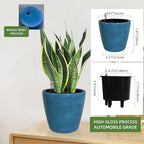 Dexceder 9x8 Inches Self Watering Planter Indoor Outdoor, Inner Pot Design - Image 3