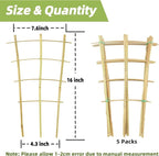 5 Pack 16" Bamboo Trellis for Climbing Plants-Natural Garden Ladder Fan -Shaped - Image 4