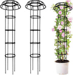 2-Pack 65-Inch Garden Trellis for Climbing Plants, Heavy-Duty Metal Obelisk by TCBWFY