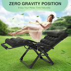 Suteck Oversized Zero Gravity Chair, 33In XXL Lounge Chair w/Removable - Image 7