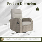 LayinSun Oversized Wicker Outdoor Swivel Glider Recliner - Image 2
