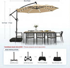 wikiwiki 10ft Solar LED Patio Umbrella - Image 5