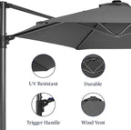 Best Choice Products 10ft Offset Cantilever Hanging Market Patio Umbrella - Image 7