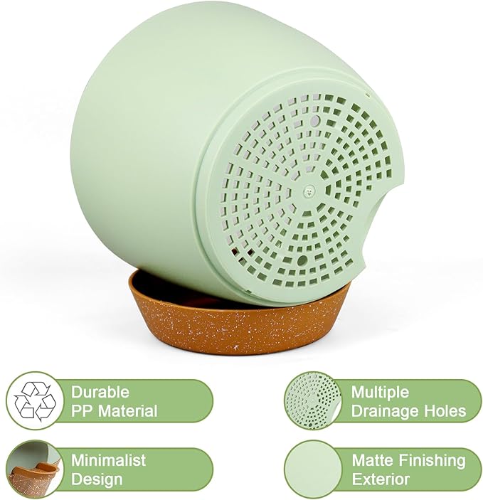 Big Self Watering Pots 12/10/9 inch, Plant Pots - Image 3